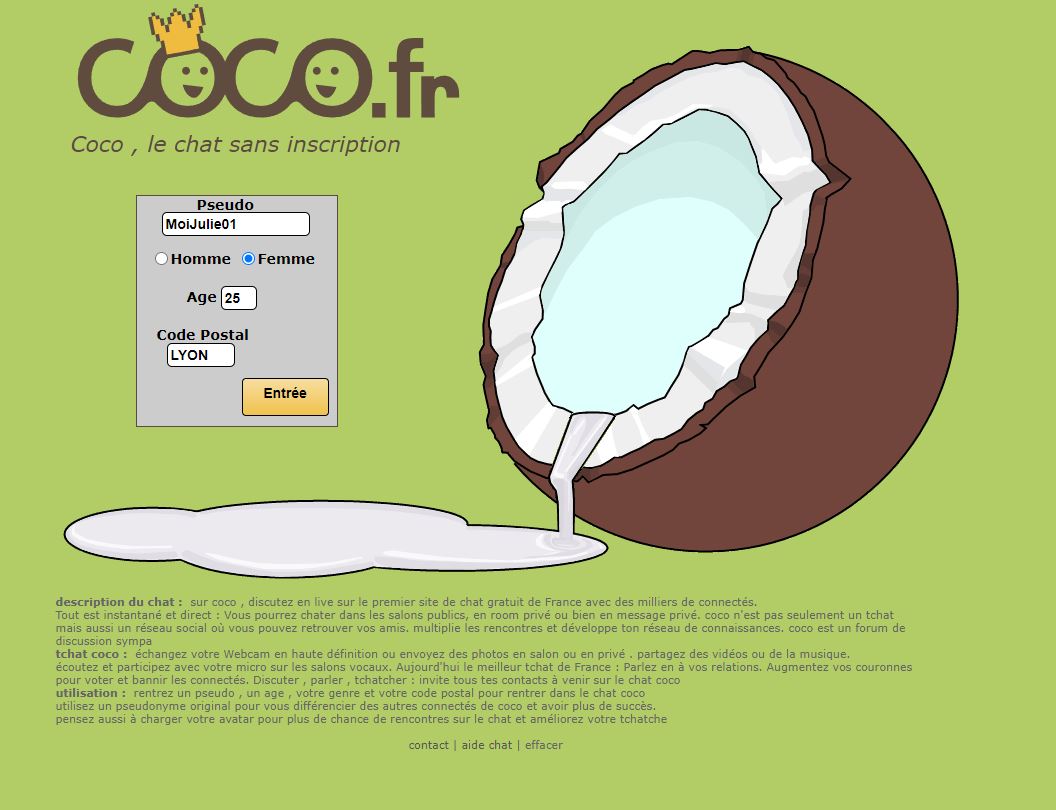 inscription à coco chat