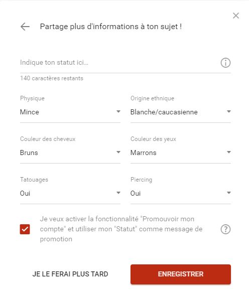 Formulaire d'inscription sur Becoquin