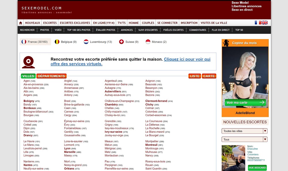 accueil site sexemodel